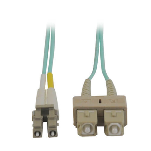 Multimode Fiber Cable, 10gb, OM3, Aqua, 2M LC SC | Eaton