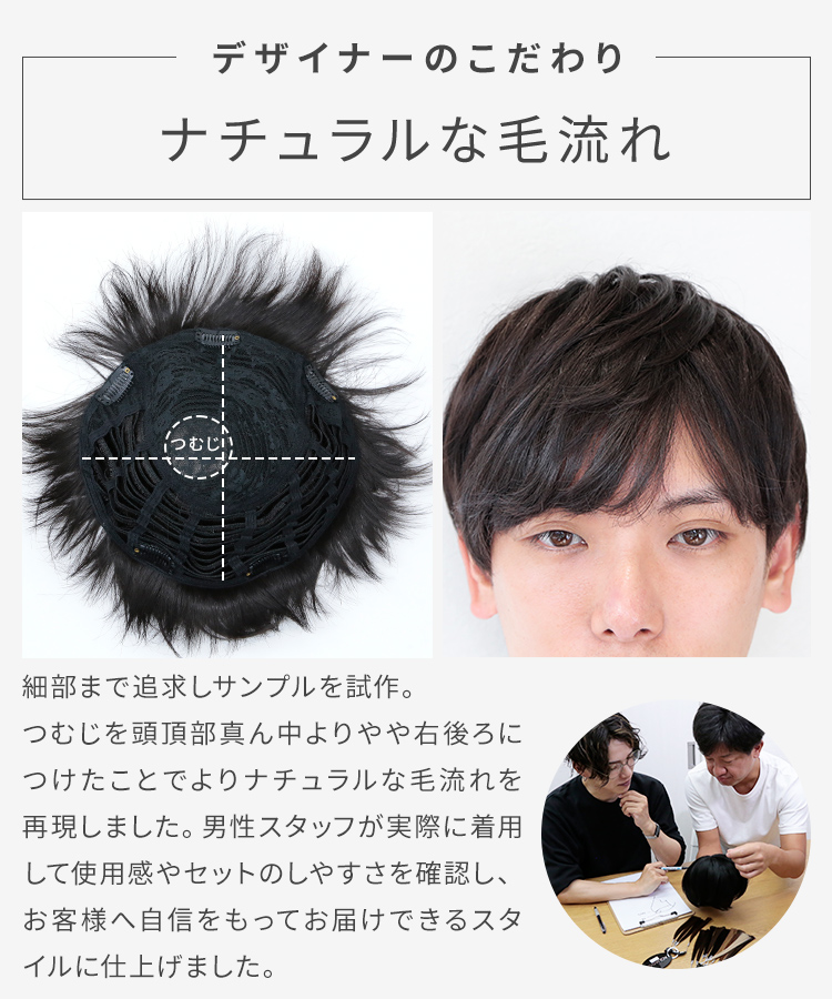 部分ウィッグ/男性用 6分ウィッグ スマートショート [wgt100]