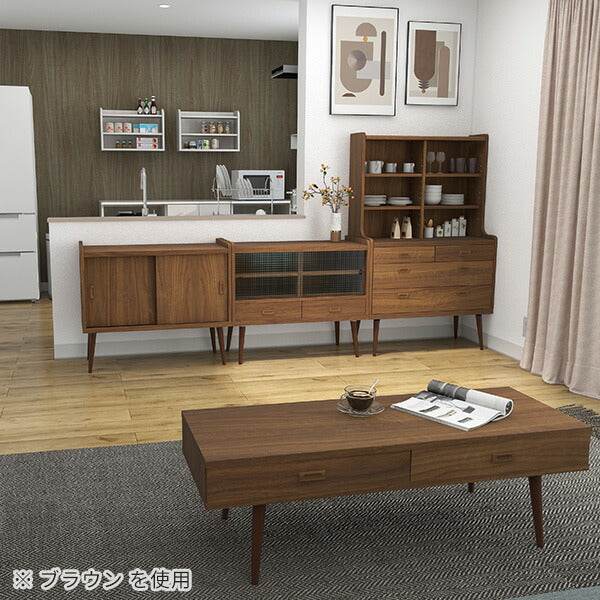 キャビネット リビングボード 本棚｜aster 90Lキャビ 木目｜0000a03727