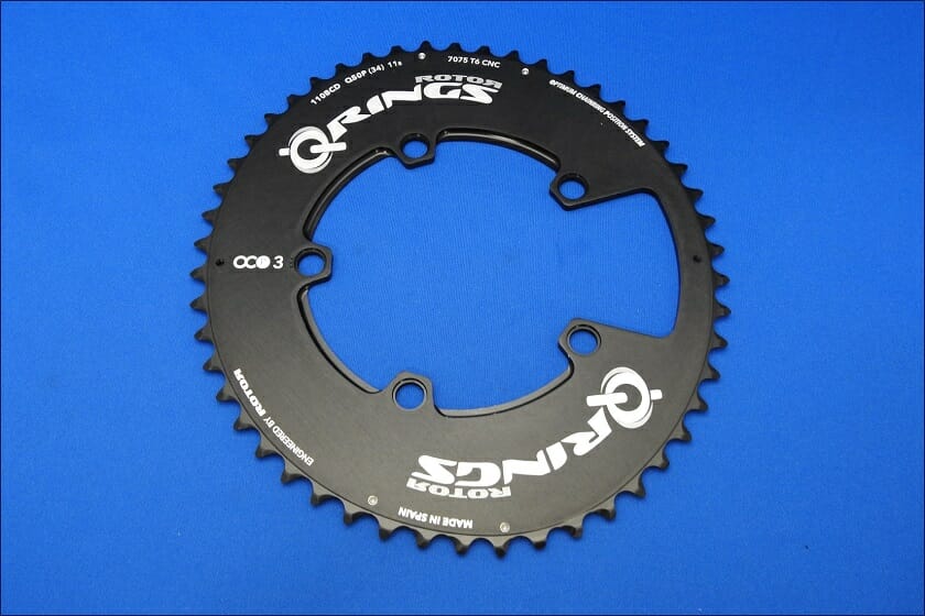 コンパクトクランクに ROTOR Q-RINGS オーバルチェーンリングを導入