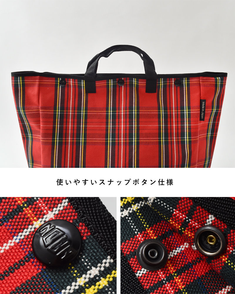 BAG'n'NOUN バッグンナウン 6号帆布 コットン チェック トートバッグ M