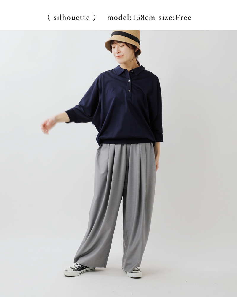 mizuiro ind ミズイロインドとろみ ドレープ ワイド タック パンツ 2