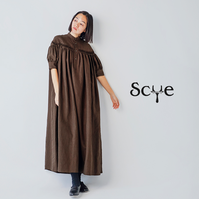 Scye サイ リネン キャンブリック タック ドレス 60/1Linen Cambric