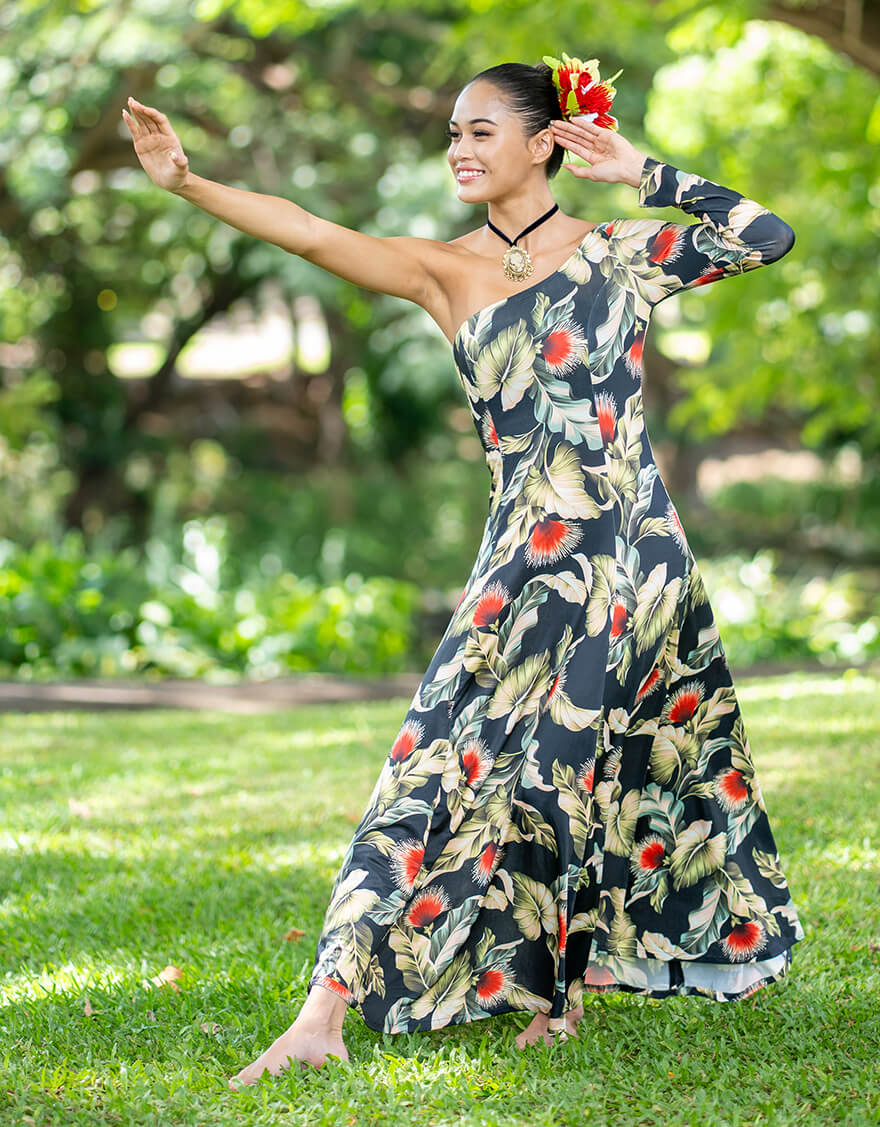 ワンスリーブフレアドレス（レフア） – 【公式】フラダンス衣装