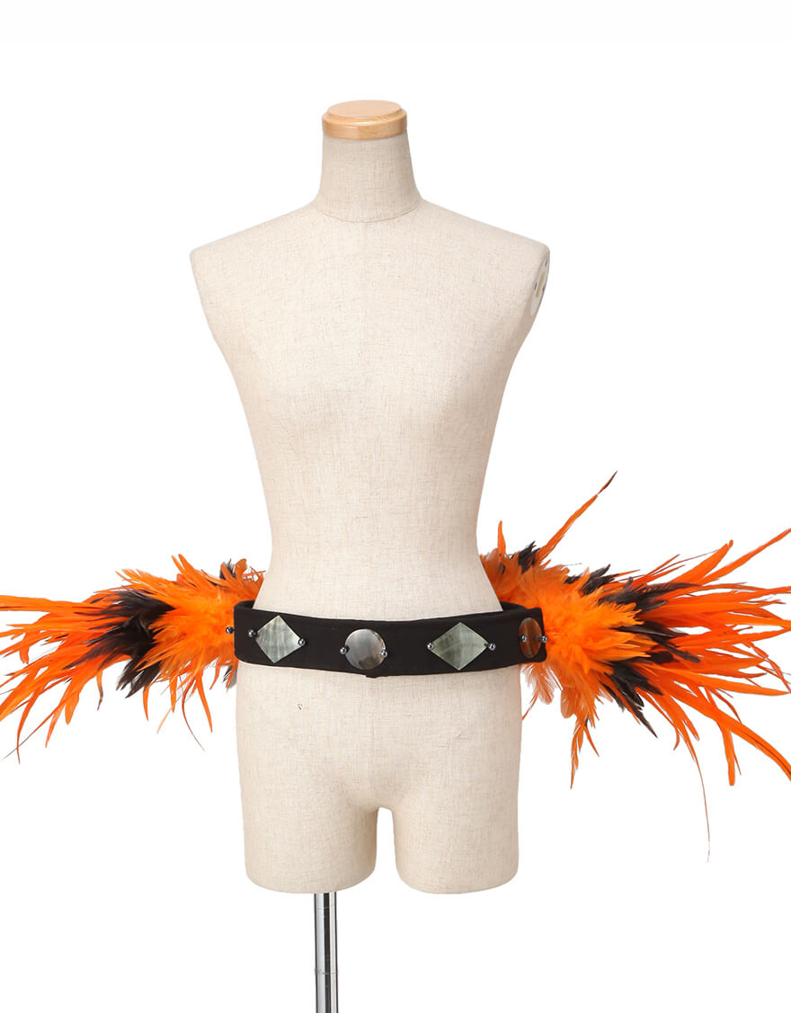 フェザーヒップベルト (オレンジ×ブラック) – 【公式】フラダンス衣装