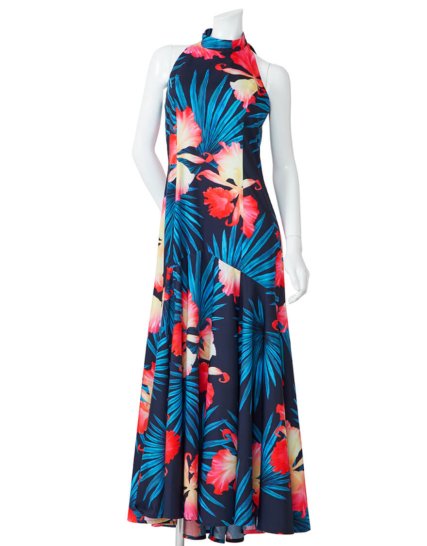 アメリカンスリーブマーメイドドレス（ウォータリーカトレア）ネイビー