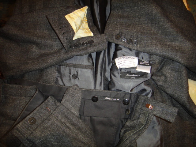 サルトリオ sartorio】新品 秋冬向け チェック格子柄 ダブルスーツ 48