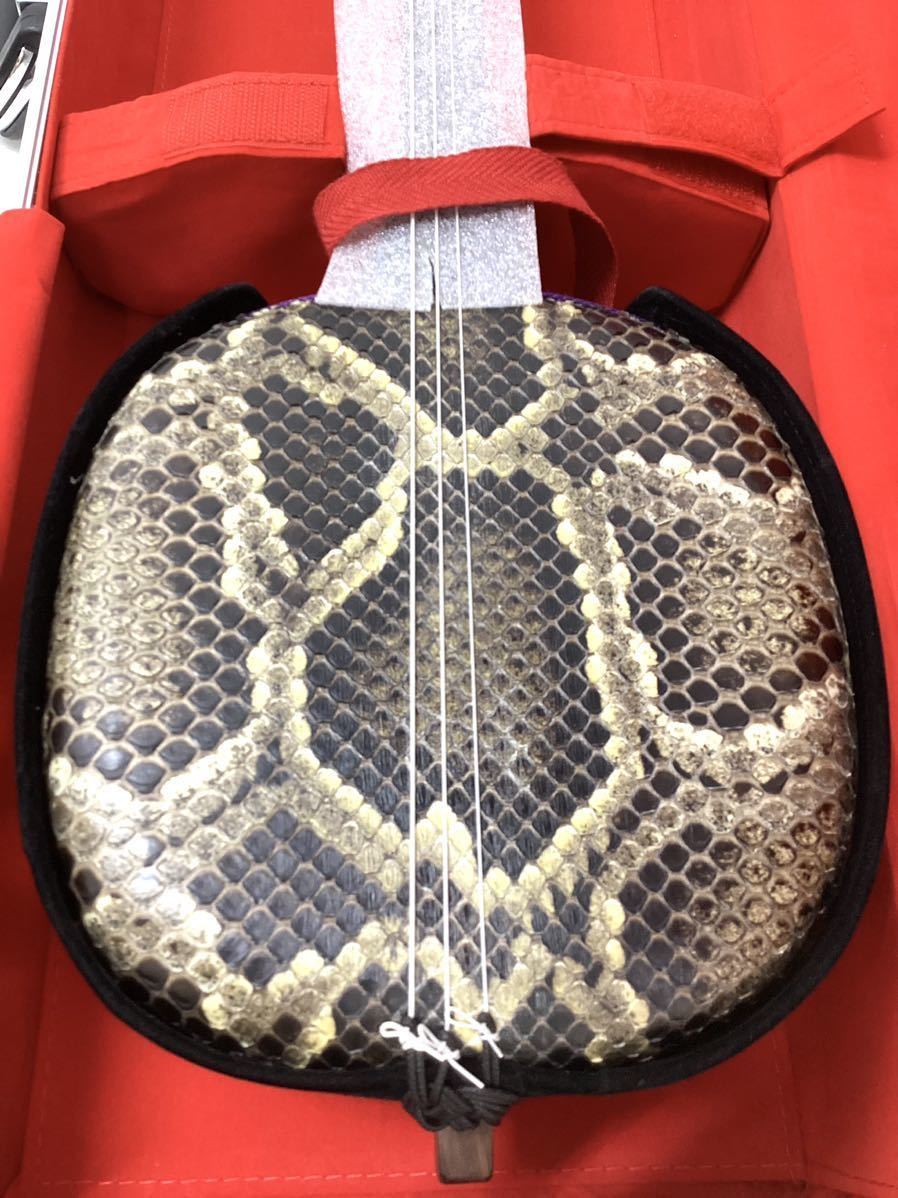 沖縄三線 ゆし木・強化張り/蛇皮二重張り 沖縄三線 ゆし木棹 強化張り