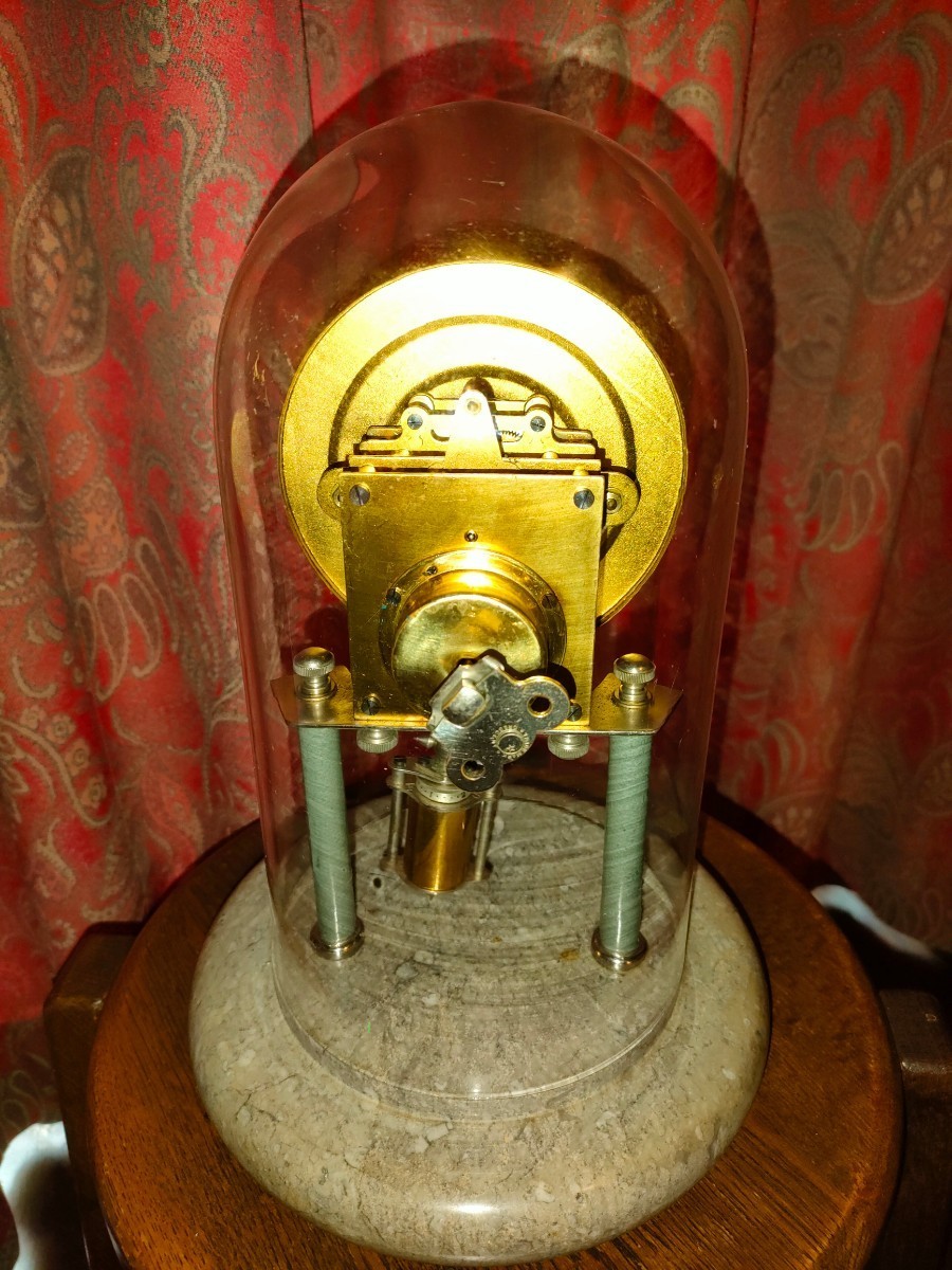 アンティーク商品☆Hermleガラスドーム ゼンマイ振り子 置時計 1988年