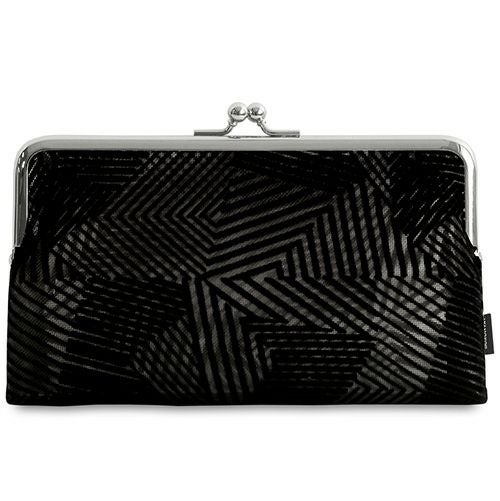 在庫商品】がま口メッシュフラットポーチ【フロッキーメッシュ】 [M便