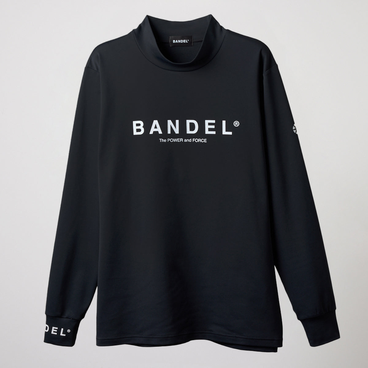 BANDEL ゴルフウェア ブラック モックネック XL BASIC LOGO L/S MOCK