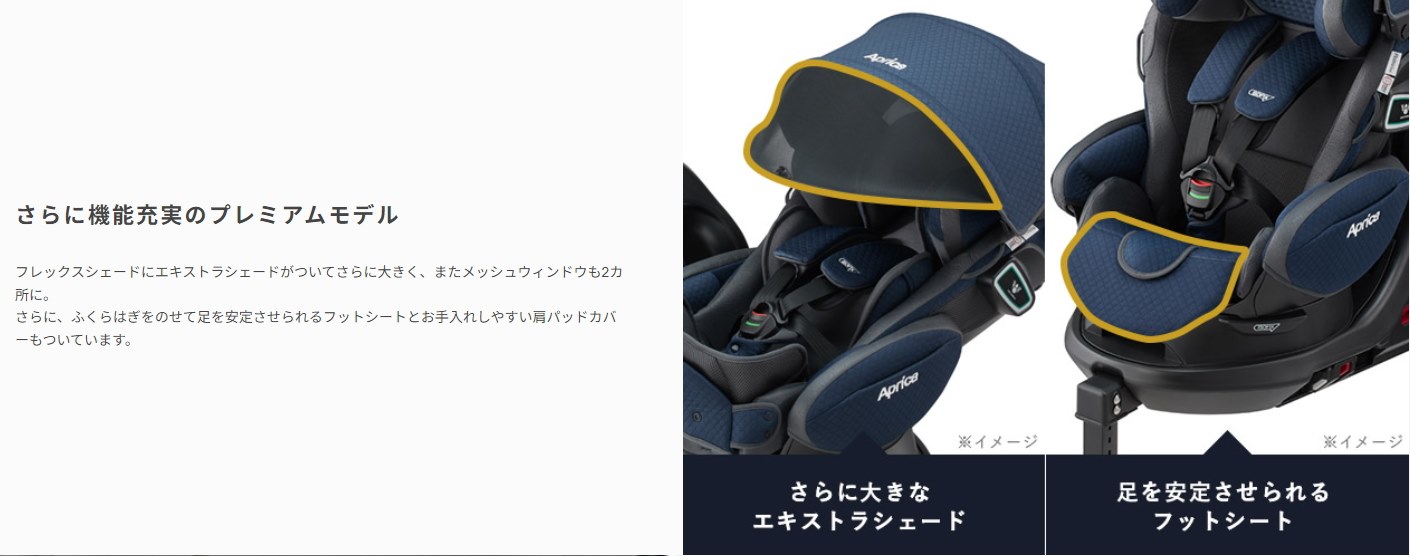 フラディア グロウ ISOFIX 360°セーフティー プレミアム AB グレー