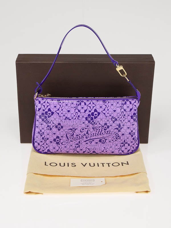 Louis Vuitton Violet Shiny Leather Cosmic Blossom Pochette Bag