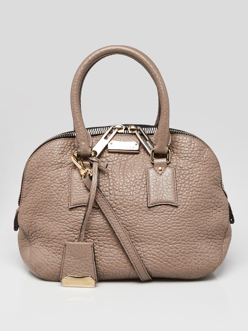 Burberry Grey Grain Leather Small Orchard Satchel Bag | Yoogi's Closet