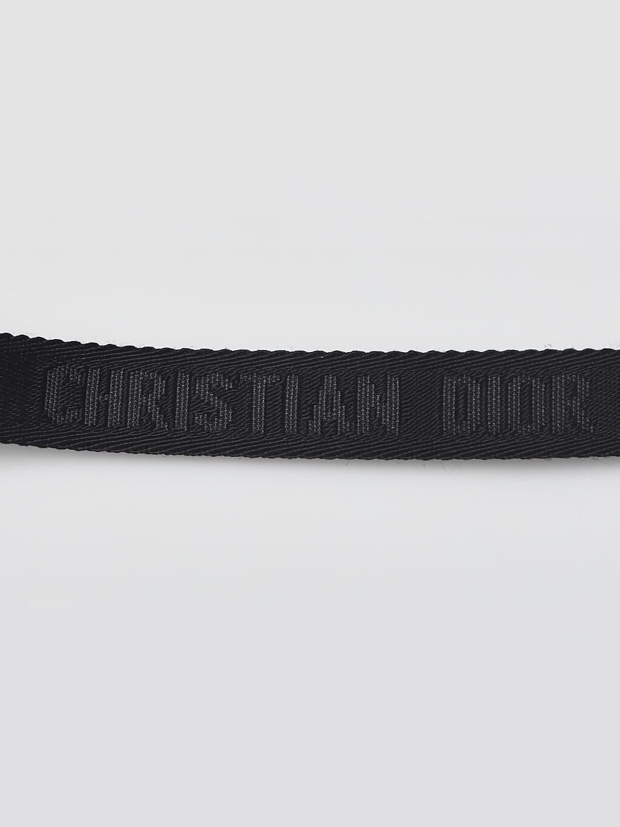 Christian Dior Black Canvas Jacquard Saddle Belt Size M | Yoogi's