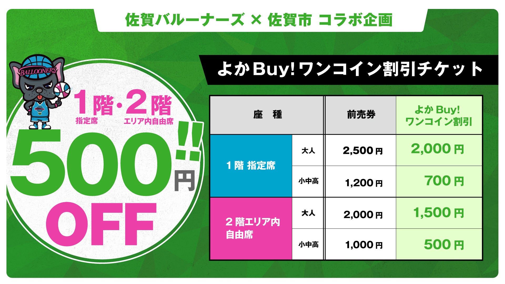 チケット】3月開催ホームゲーム チケット販売概要 | 佐賀バルーナーズ