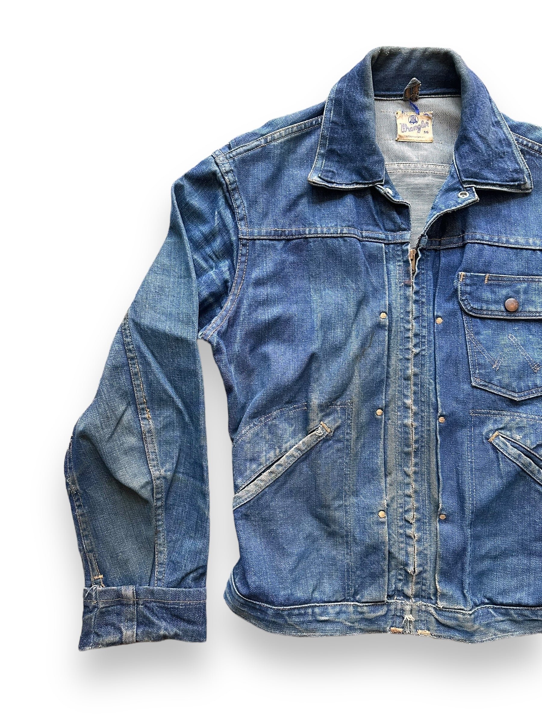 Vintage Wrangler Blue Bell One Pocket 11MJZ Denim Jacket SZ 36