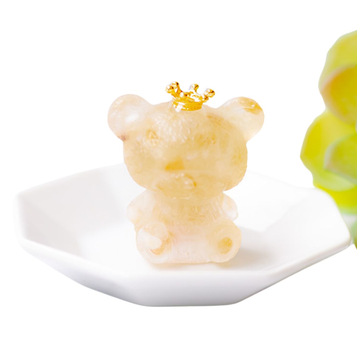 運活くま☆オルゴナイト】シトリン 天然石入り 置物 金運 商売繁盛