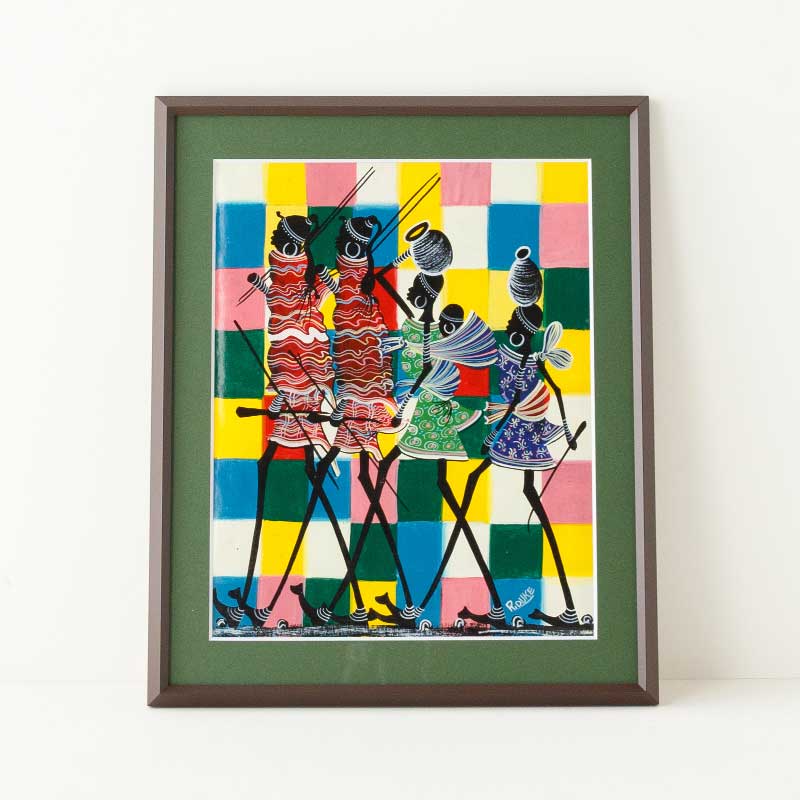 アフリカンアート タペストリー 西アフリカ セネガル 71cm×100cm