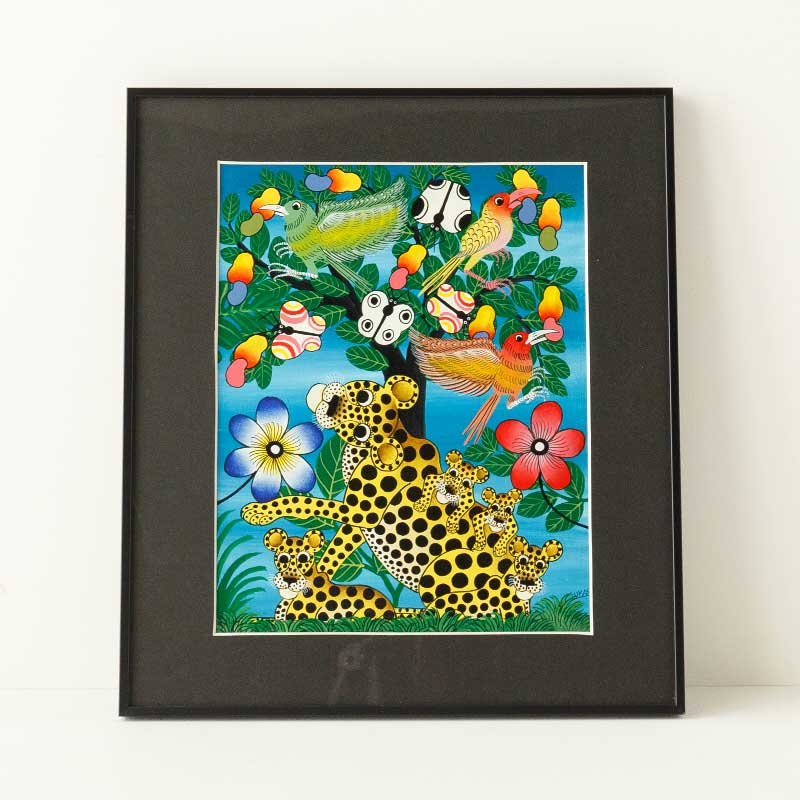 アフリカンアート29 / ヒョウの親子 | ボー・デコール オンラインショップ