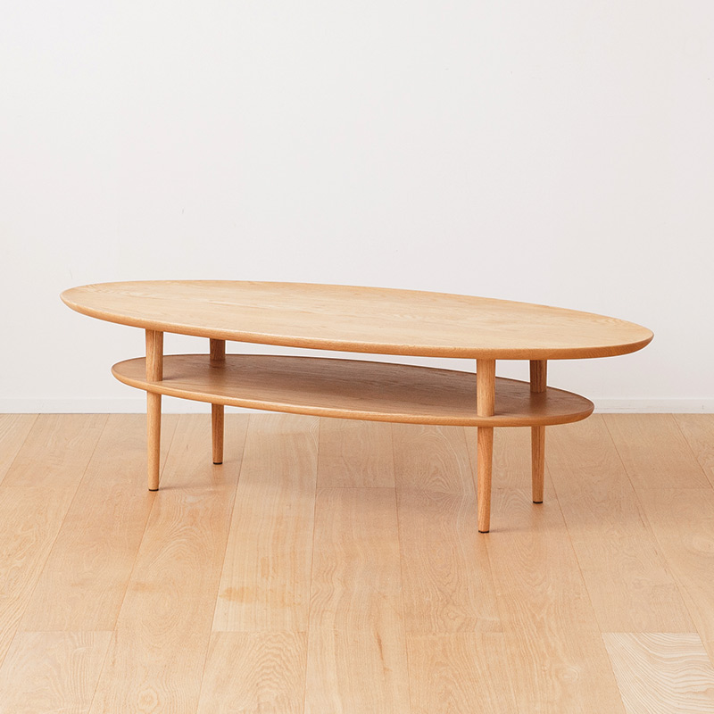 天然無垢の楕円型リビングテーブル | ボー・デコール オンラインショップ