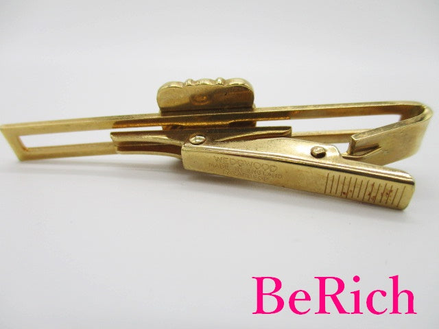 ウェッジウッド WEDGWOOD タイピン ペール ブルー ゴールド 陶器