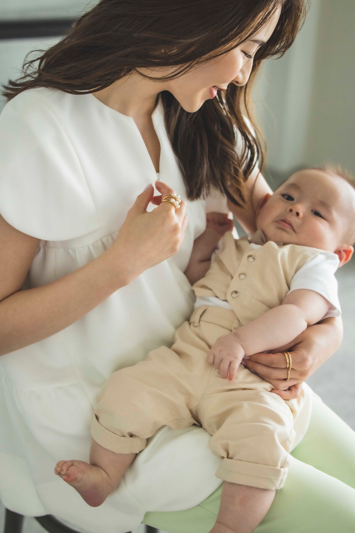 美人トップス ペタルスリーブ（マシュマロイエロー）【お上品な授乳服