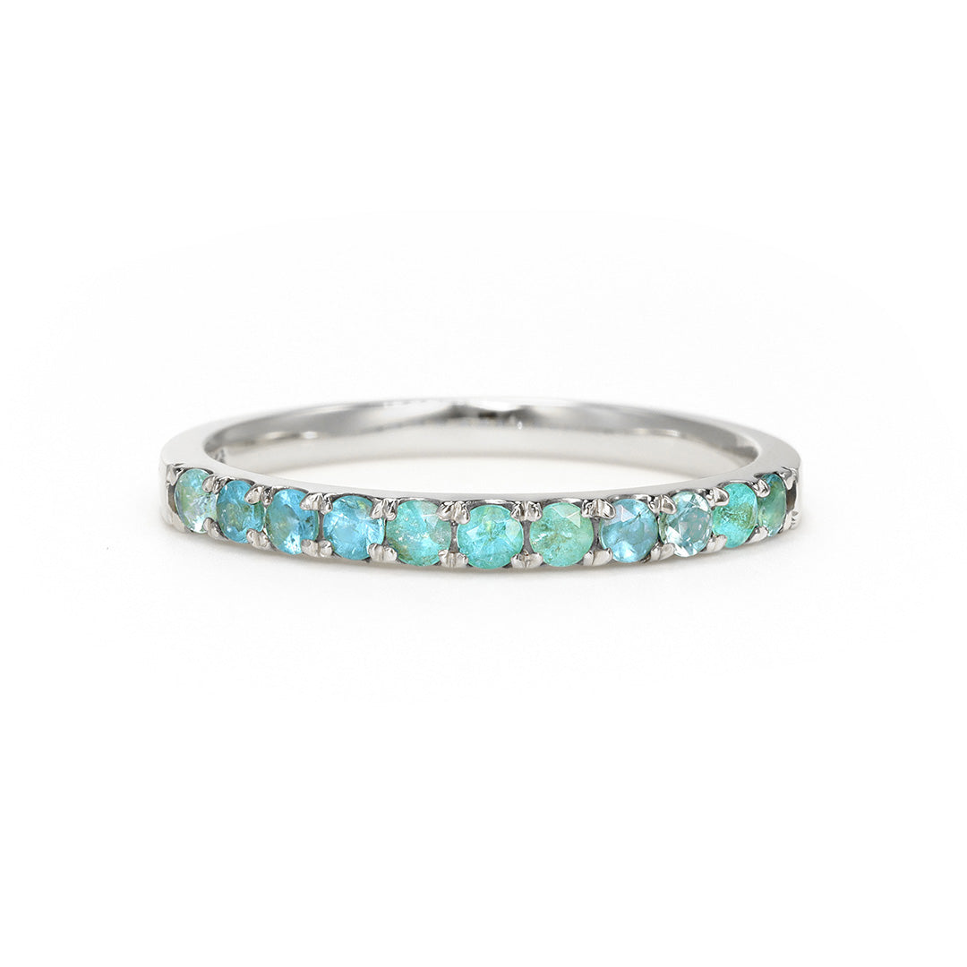 ビズー公式】パライバ トルマリン 11石 ハーフ エタニティ K18(18金