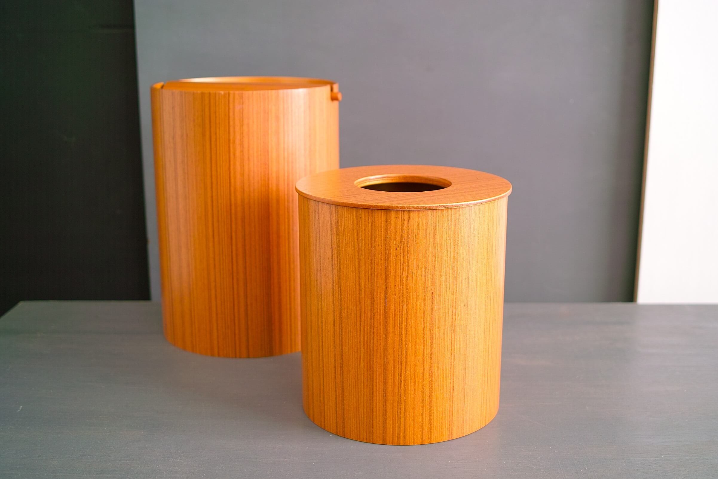 No.8339「置き蓋付ダストボックス〈チークグレイン/S〉：サイトー