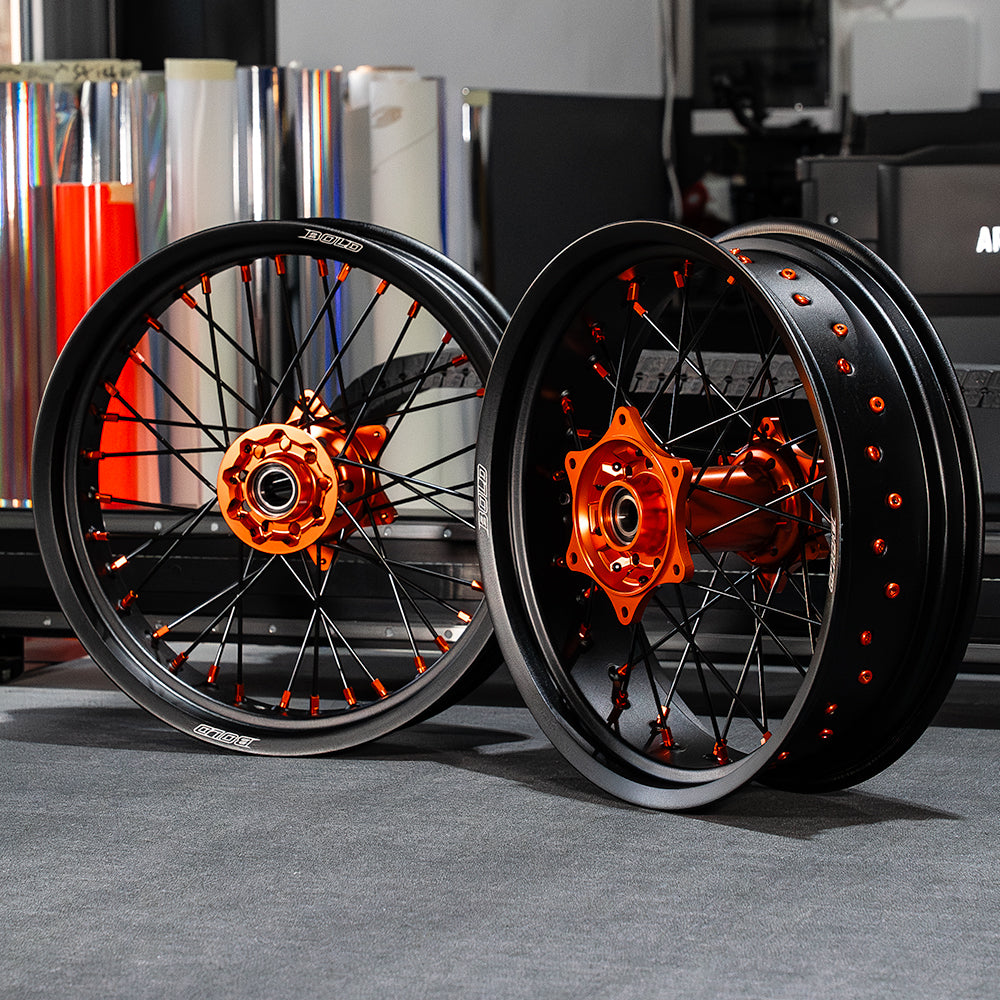 bold. ORANGE v2 - Supermoto Wheelset - Bolddesignz