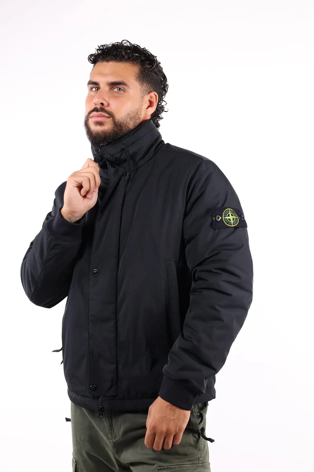 Stone Island - Black Zip Pocket Jacket - BLS Fashion