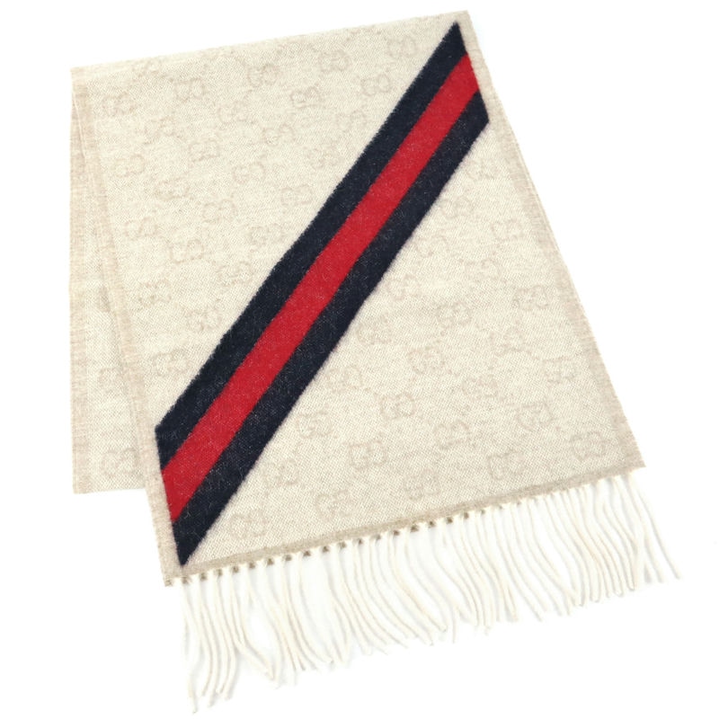 Brandol / GUCCI グッチ ストール アルパカ・ウール GG柄 マフラー