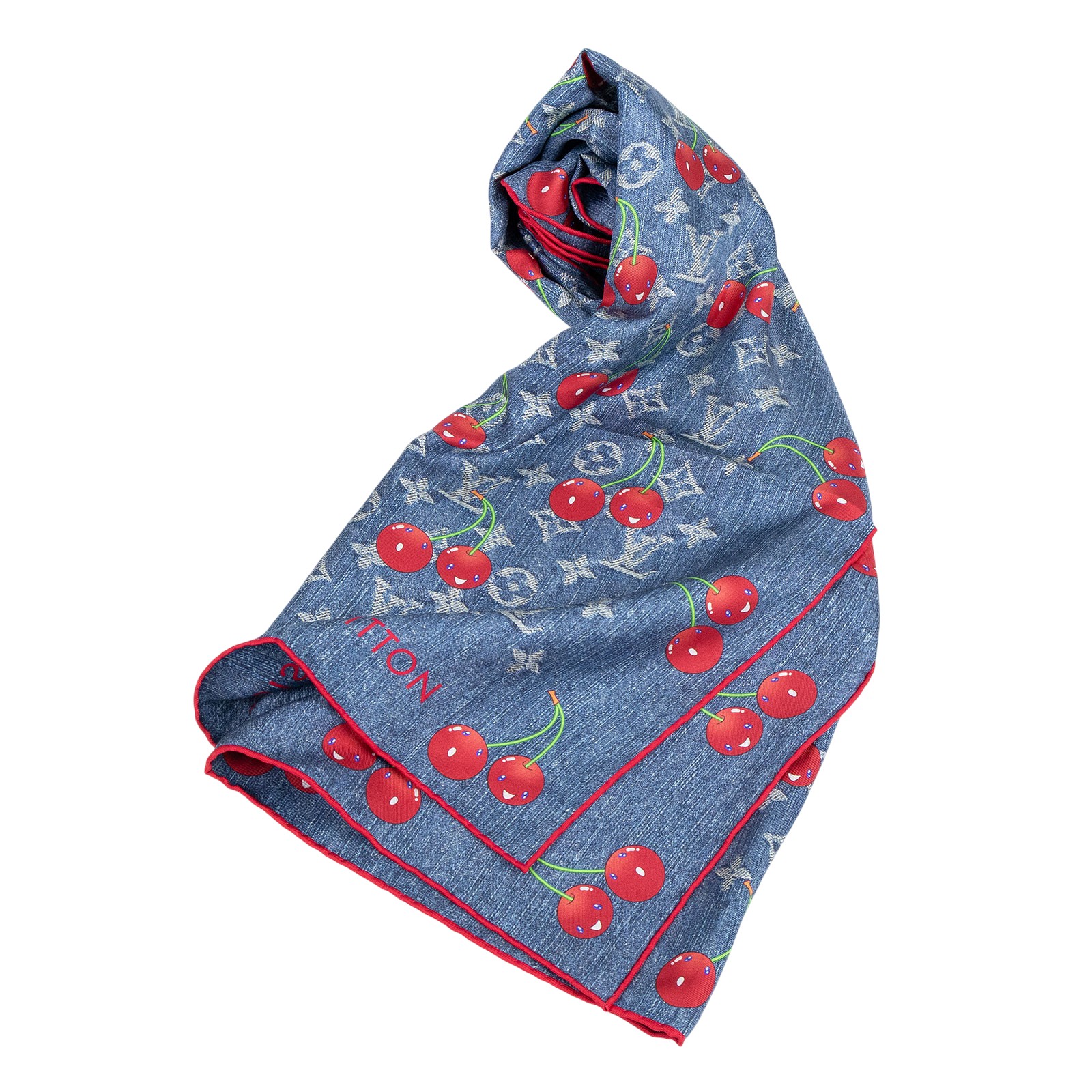 ✨ヴィトン×村上隆✨ Denim Cerise Square 90 M96389 路易威登LOUIS