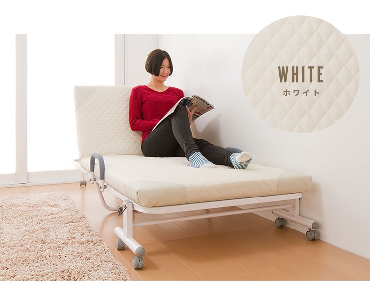 折りたたみベッド シングル キャスター付き マットレス キャスター