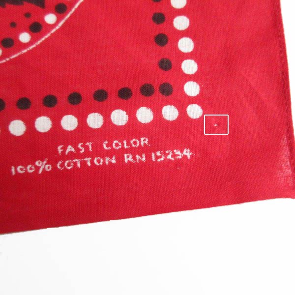 60s 新品 USA製 ビンテージ バンダナ 2枚セット RN15234 赤系 100
