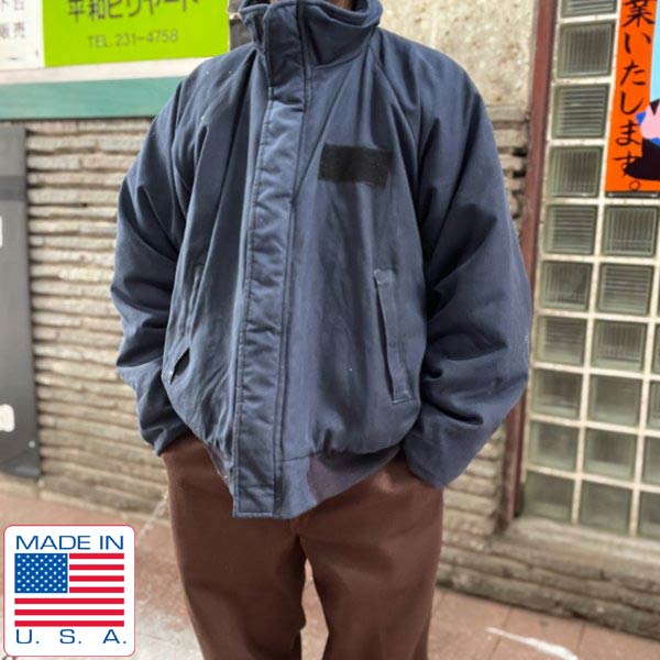 USA製 実物 米軍 US NAVY シップボード ジャケット 紺系 XXL アラミド
