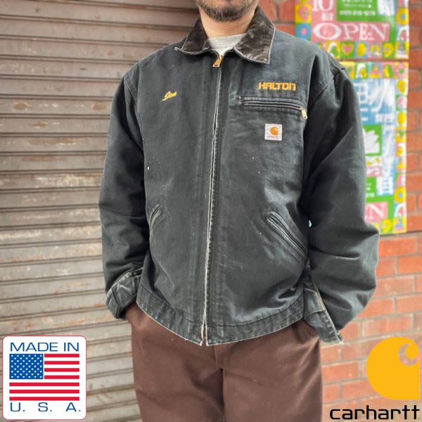USA製 carhartt デトロイト ジャケット J01 黒 フェード ブラック XL