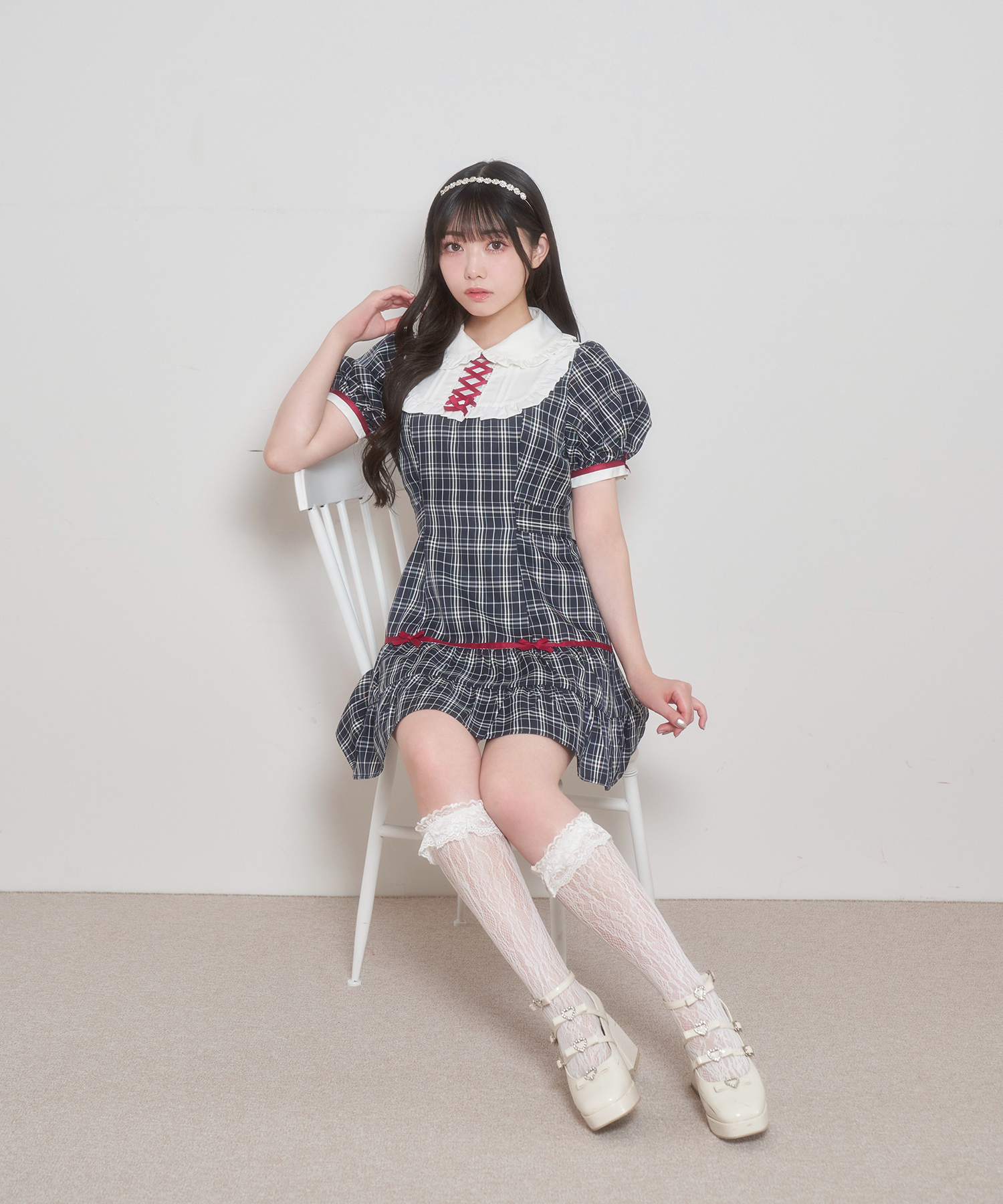 ポイントリボンチェックワンピース – BUNNY APARTMENT