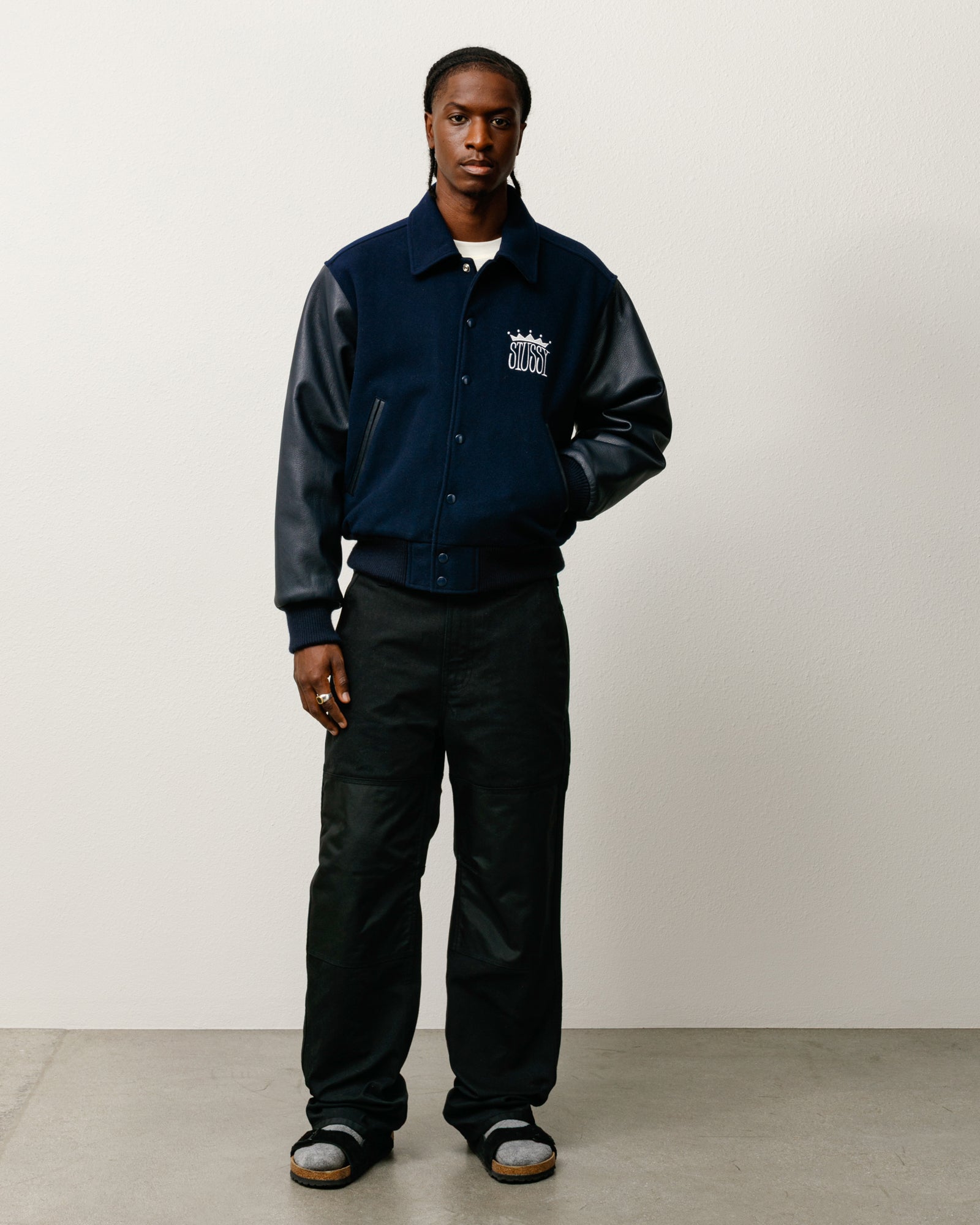 King Varsity Jacket – Navy | Outerwear | Stüssy Canada