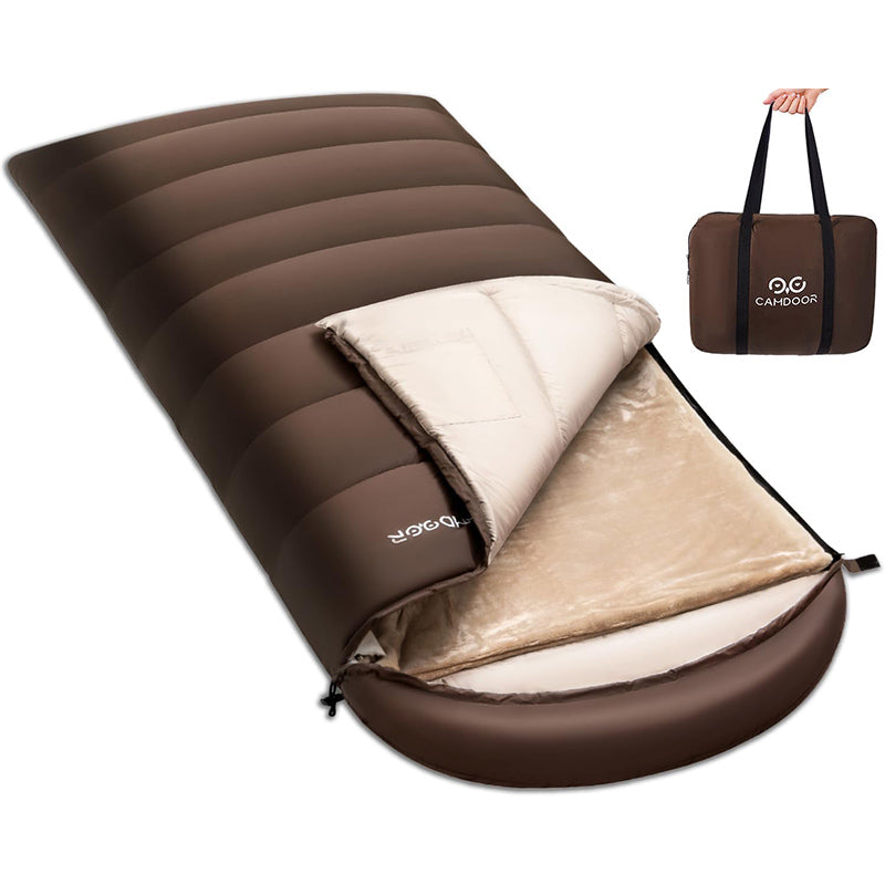 寝袋 冬用、ダウン シュラフ 封筒型、キャンプ 寝袋 ブランケット付き