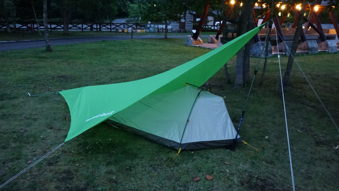 モンベル ミニタープHX グリーンとポール4本セット モンベル