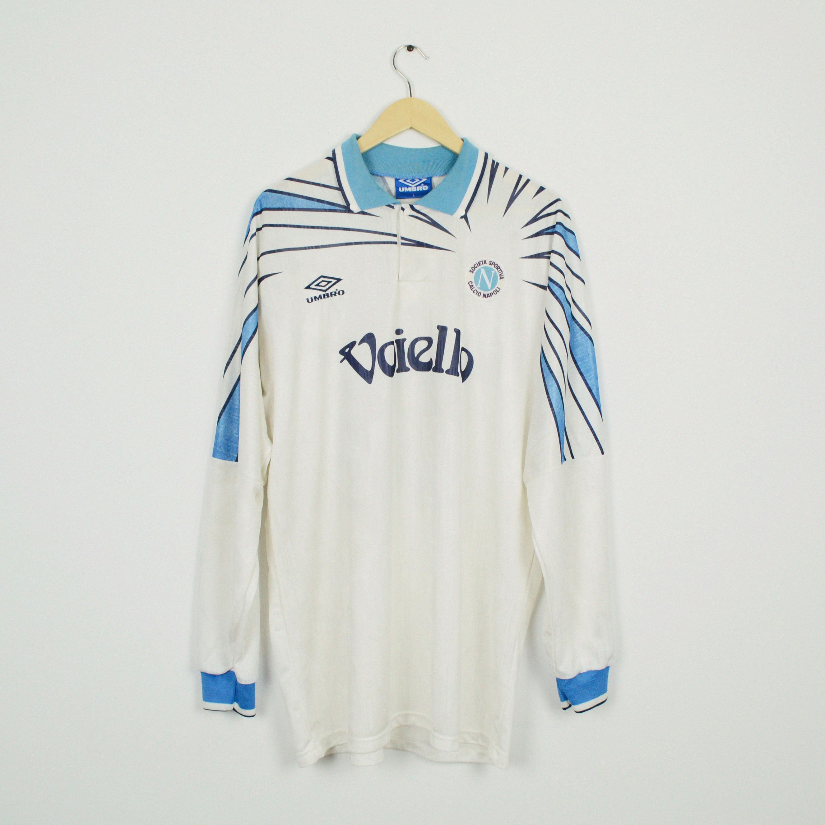 1991-93 Umbro Napoli Match Worn Away Shirt L – Calcio Vintage
