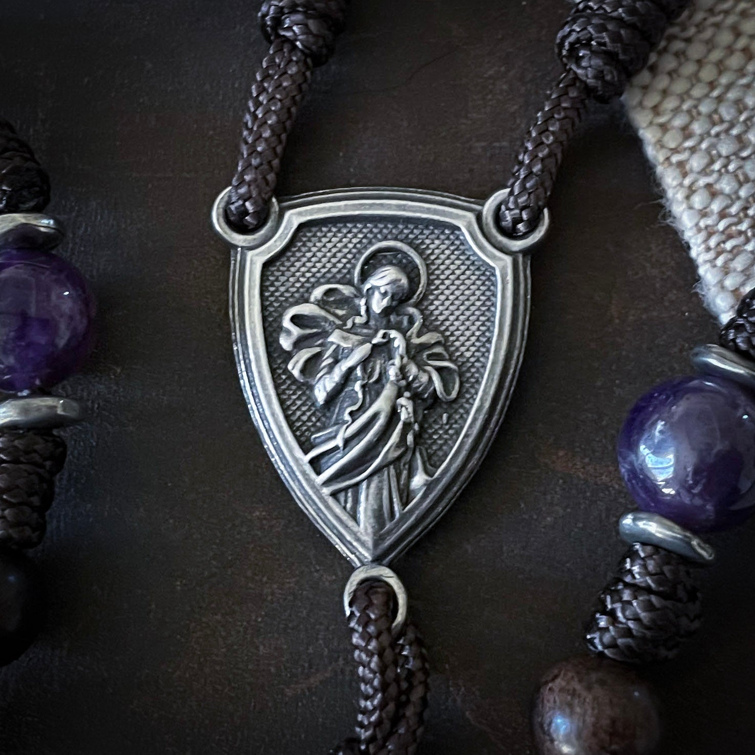 Handmade Wooden Our Lady Undoer of Knots Rosary