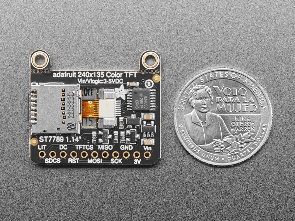 Adafruit 1.14 240x135 Color TFT Display + MicroSD Card Breakout
