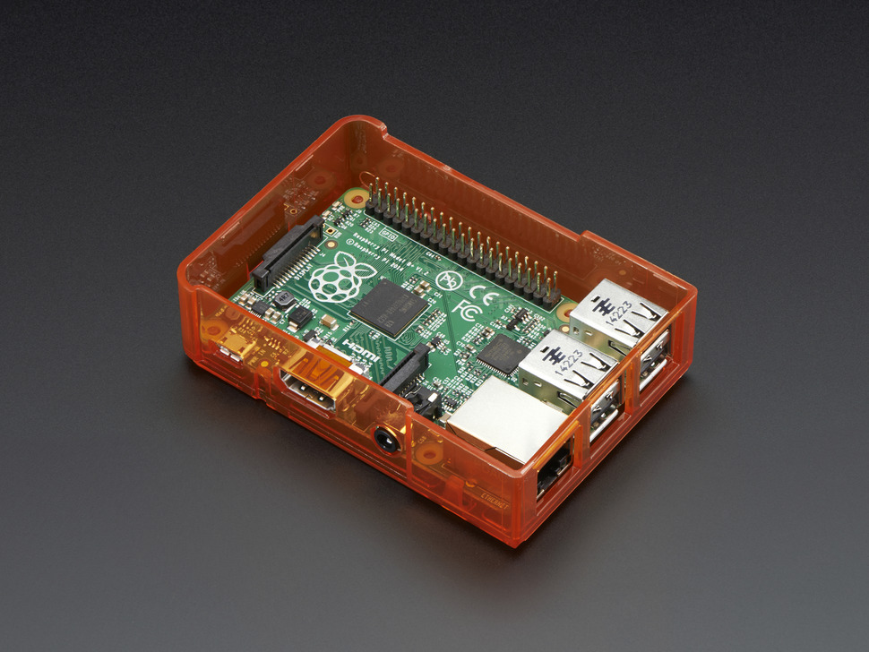 Pi Model B+ / Pi 2 / Pi 3 Case Base - Orange : Adafruit Industries