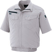 空調服 ポリエステル製半袖空調服 シルバー L KU91720C06S3 1着 - アスクル