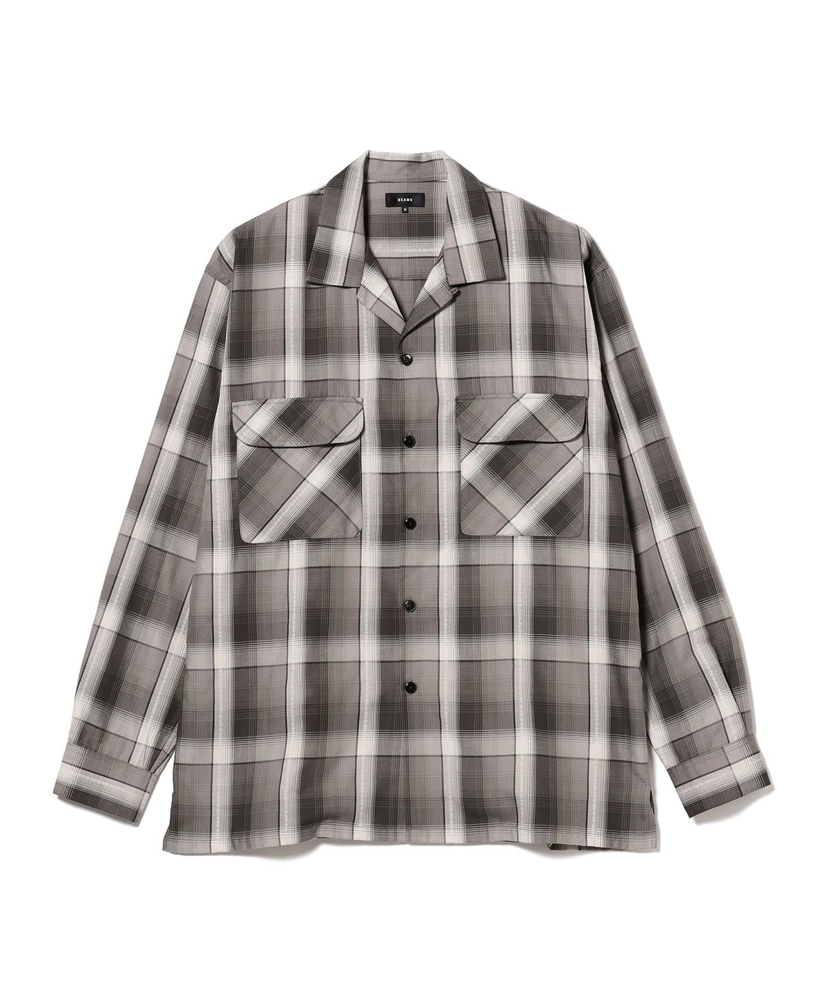 BEAMS（ビームス）オンブレチェック オープンカラー シャツ（シャツ