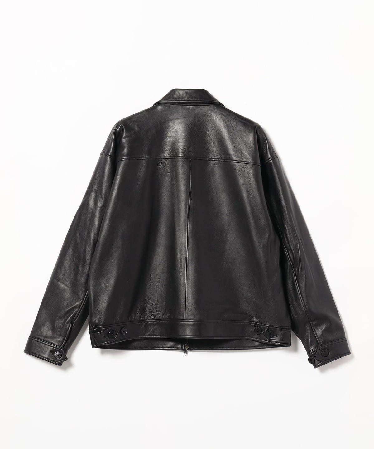 BEAMS Leather Zip Blouson [Wide Fit BEAMS (Blouson Leather Blouson