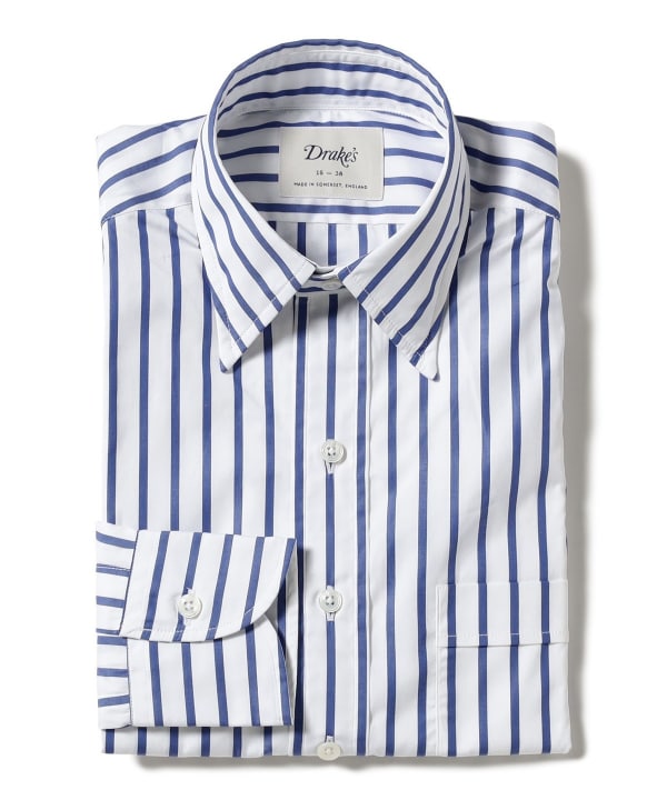 BEAMS F（ビームスF）【別注】Drake's / コットン ボールドストライプ