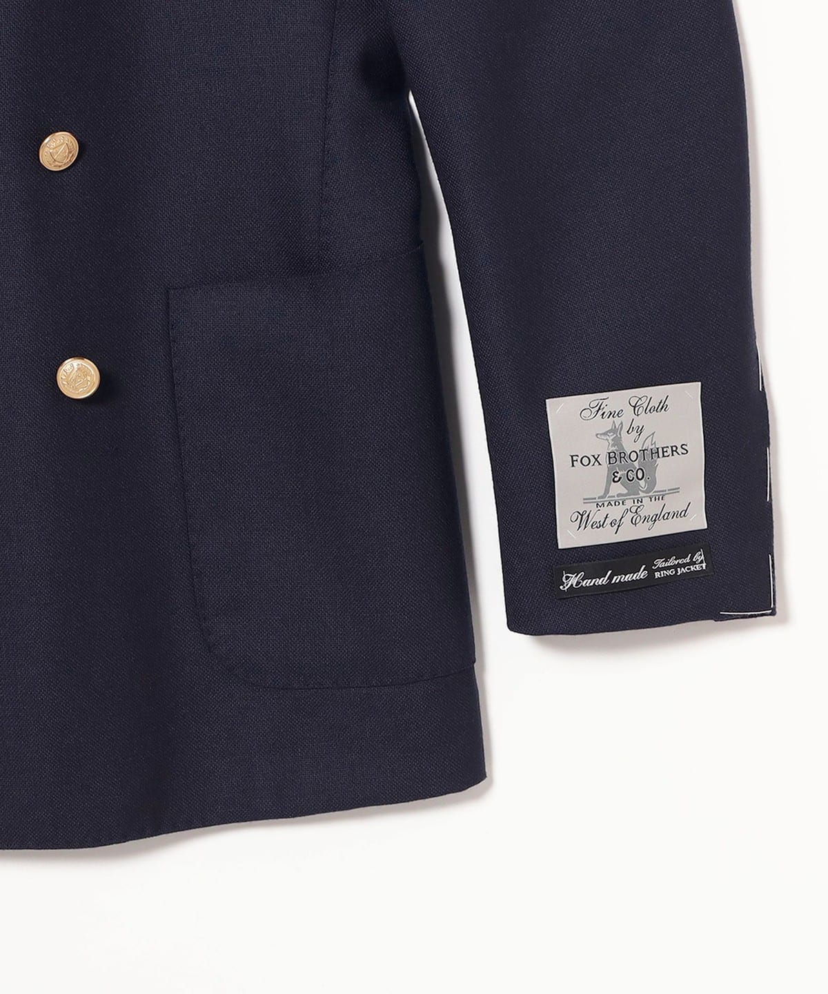 BEAMS F（ビームスF）HANDMADE FOX BROTHERS ウール ネイビー ダブル